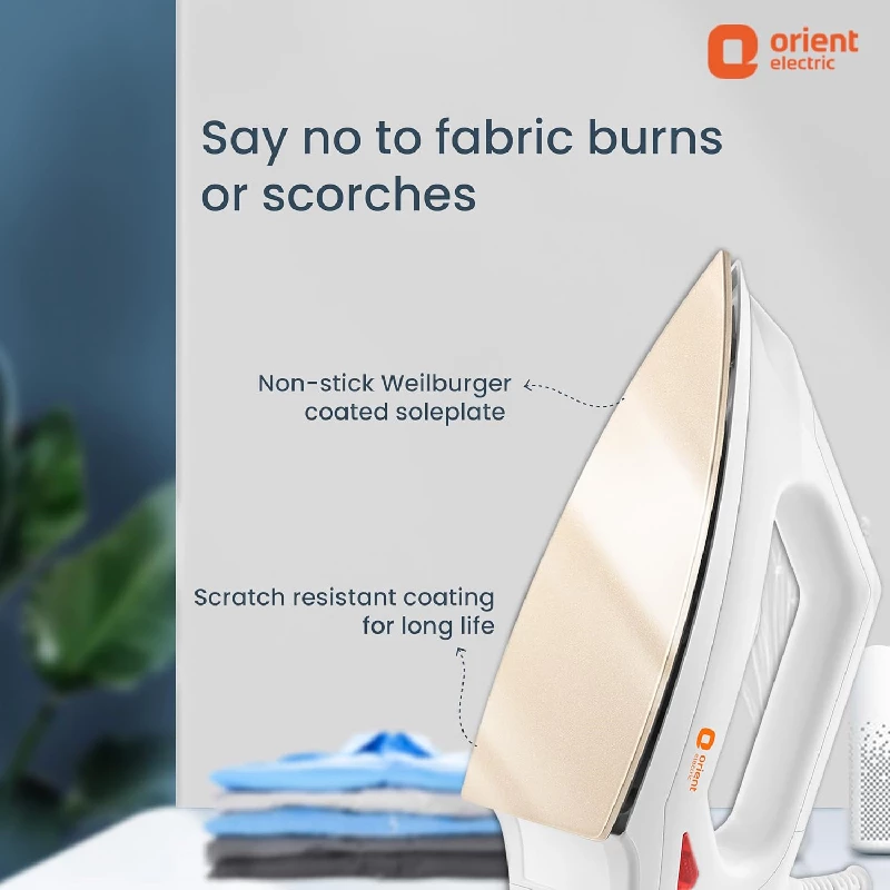 Orient Electric Fabrismooth 1000 Watts Dry Iron, 700 g-3.webp